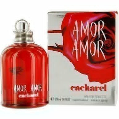Perfumes Wholesale Cacharel Amor Amor Woman 3.4 oz EDT perfume bottle and packaging, red color, 100ml size.