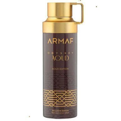 Perfumes Wholesale ARMAF Odyssey Aoud Men body spray, 6.8 oz, 200ml, gold packaging, ARMAF branding, UP-ARMF-278.