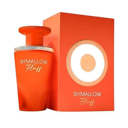 Perfumes Wholesale French Avenue SH Mallow Fluff Unisex perfume bottle and box, 3.4 oz EDP, 100ml, orange color.