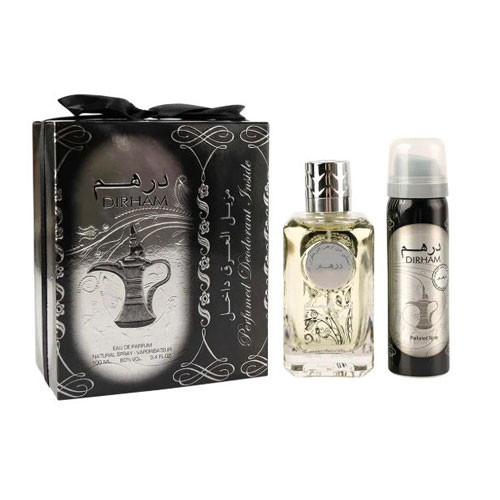 Perfumes Wholesale ARD AL ZAAFARAN Dirham Men 2PC Gift Set 3.4 OZ EDP Perfume and Deodorant Set