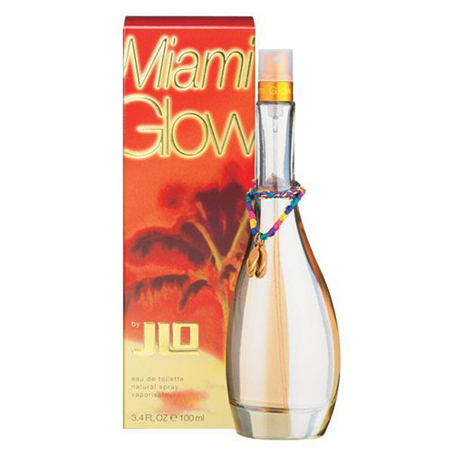 Perfumes Wholesale Jennifer Lopez Miami Glow perfume bottle and box, 3.4 oz, 100ml, EDT spray, women's fragrance.
