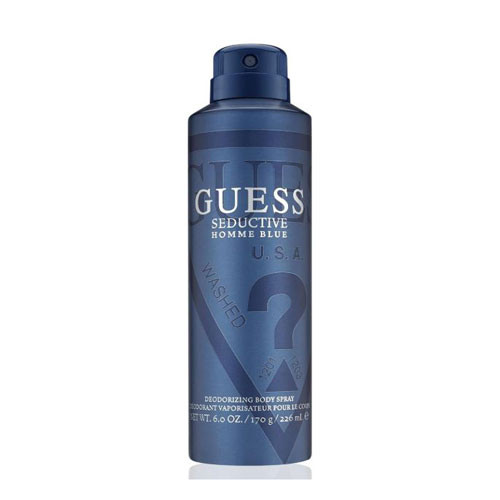 Perfumes Wholesale GUESS Seductive Homme Blue body spray bottle, 6.0 OZ, 200 ML, blue color, UP-GUE-167.