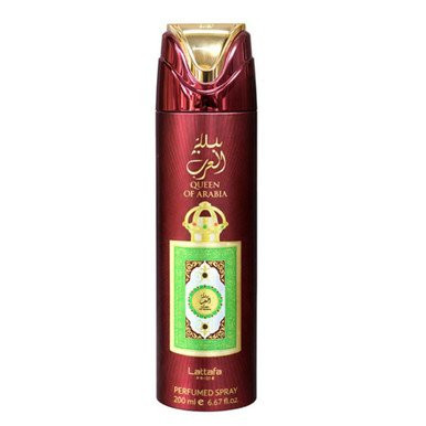 Perfumes Wholesale LATTAFA Pride Queen of Arabia Women Body Spray, 6.7oz, Red, Gold, LATTAFA branding, 200ml bottle.