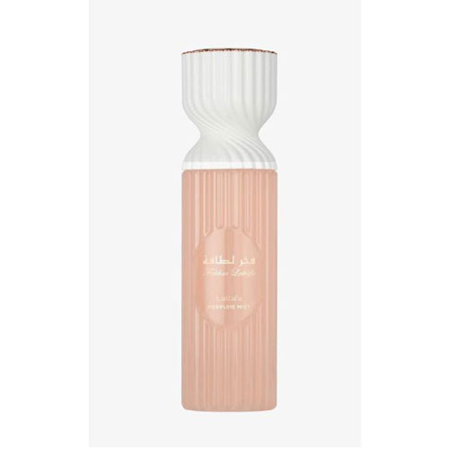 Perfumes Wholesale Lattafa Fakhar Women body mist 8.4oz pink bottle with white cap, Lattafa branding clearly visible.