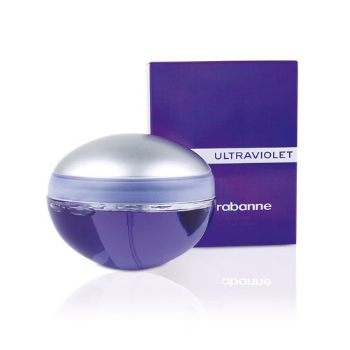Perfumes Wholesale PACO RABANNE Ultraviolet Women 2.7 oz EDP purple bottle silver cap packaging.