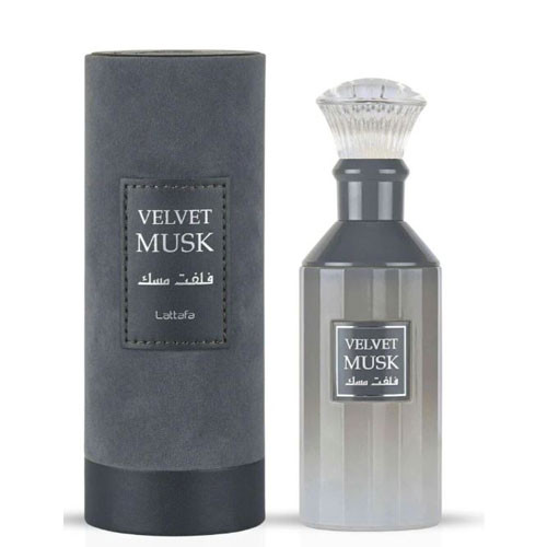 Perfumes Wholesale LATTAFA Velvet Musk Unisex 3.4 oz EDP Spray, 100ml, UP-LAT-258, Lattafa Brand perfume bottle.