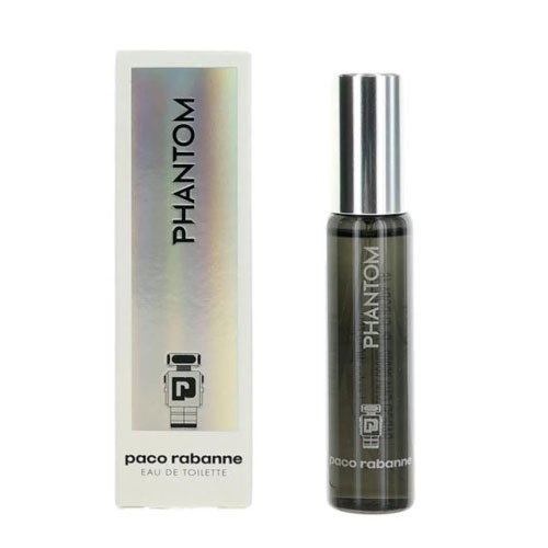 Perfumes Wholesale Paco Rabanne Phantom Men 0.50 oz EDT SP, 15ml, dark bottle with silver cap shown.