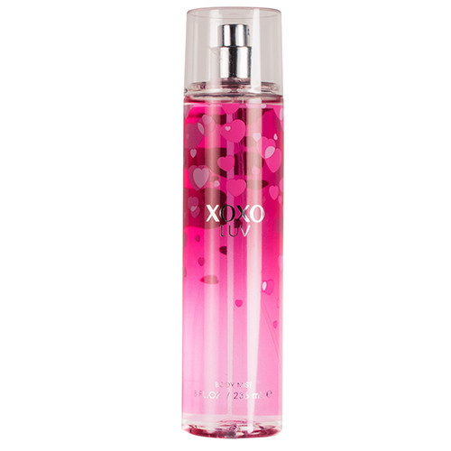 Perfumes Wholesale XOXO Luv Body Mist Women 8.0 oz 240ml pink bottle with hearts fragrance.