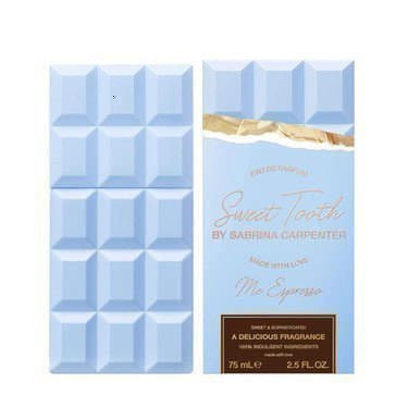 Perfumes Wholesale Sabrina Carpenter Sweet Tooth Espresso Women 2.5 oz EDP perfume box light blue packaging.
