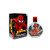 Perfumes Wholesale Marvel Spiderman EDT perfume bottle and box, 3.4 oz, 100ml, red and clear design.