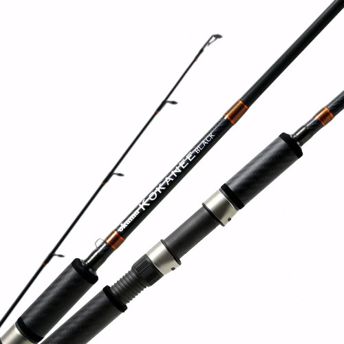 Side profile of Okuma Kokanee Black two-piece freshwater trolling rod
