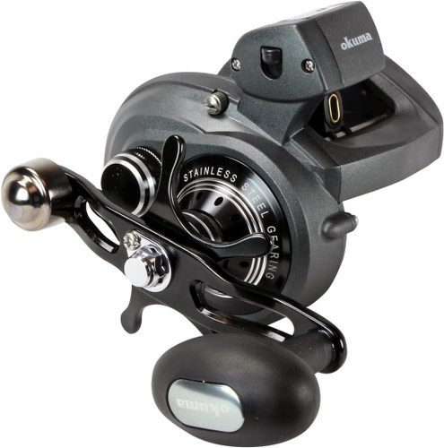 Okuma Cold Water A Low Profile CW-354DA mechanical line counter trolling reel side profile
