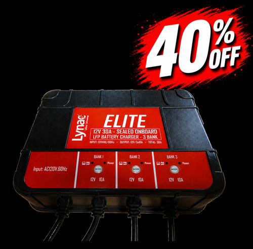 Lynac Lithium Elite 30A 14.4V 3-Bank Charger – Fast Charging Solution | The Outdoorsman