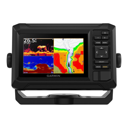 Garmin ECHOMAP UHD2 55cv 5-inch chartplotter screen with clear marine maps display.