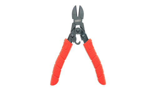 The Bubba 7 inch forged steel wire cutters with red non-slip handles and grey titanium-nitride coated jaws.