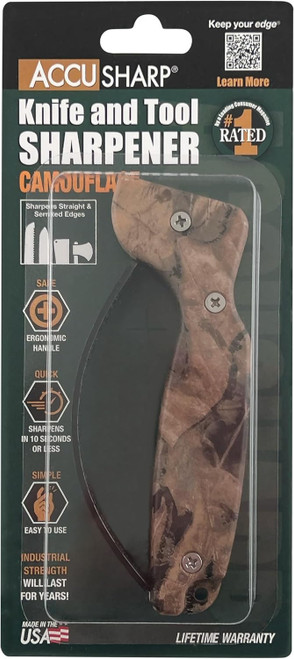 AccuSharp 001CA Camouflage Diamond-Honed Manual Knife & Tool Sharpener