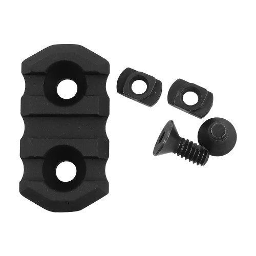 MDT M-LOK External Picatinny Rail Section Upgrade - 1.5-Inch Length 3-Slot Profile Aluminum Black #103149-BLK