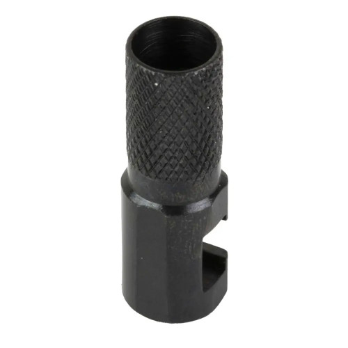 Front view of GrovTec GTHM308 hammer extension for Marlin rifles showing the cylinder shape, knurling, and square notch