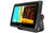 Split-screen view showing detailed Garmin Navionics+ mapping on the left and LiveScope live-scanning sonar on the right.