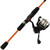 Streamside Warrior orange spinning rod and reel combo for freshwater fishing