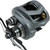 Front angled view of Okuma Komodo SS baitcasting reel showing matte black aluminum construction