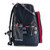 Straight front view of the Ugly Stik 3700 fishing backpack showcasing the embroidered red brand logo and horizontal gear attachment webbing.