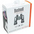 The official white and orange Bushnell Spectator Sport retail packaging box containing the 10x50mm focus-free binocular system.