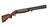 Angled view of a CZ Drake over and under shotgun showing the black receiver and dual muzzles with a walnut stock.