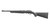 High left angle view of a Ruger American Rimfire bolt-action rifle with a black synthetic stock on a plain white background