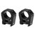 Two black Vortex Sport 1-inch high riflescope rings standing separately and turned at a slight angle