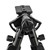 Close-up of MDT CKYE-POD bipod showing the central pivot hub with adjustment tracks and knurled locking thumbscrews
