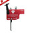 Right profile view of a red and black Triggertech Diamond Remington 700 flat shoe component on a white background