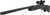 Three-quarter view of an all-black synthetic stock air rifle with a mounted optical scope on a white background