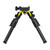 Front view of a black MDT Oryx bipod with legs folded downward on a white background.