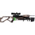 Horizontal left-side profile view of the Excalibur Mag Max 350 recurve crossbow isolated on a clean white background. Highlights the left side of the skeletal camouflage polymer stock, the textured black panels inlayed within the pistol grip and forend, the compact trigger mechanism, and the front-mounted broadhead tip extending straight out over the black stirrup assembly.