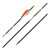 Three Victory HLR carbon arrow segments arranged diagonally showing fletching cresting and shaft details