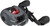 Three-quarter angle view of a black Quantum Invade baitcasting reel showing the handle and thumb bar