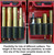 Open ammo box interior showing bullet cartridges adjusting to different heights within the internal grid tray