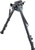 Angled close-up view of the adjustable notched legs on a black Champion tactical rifle bipod
