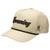 Angled front view of a tan Browning Milford rope cap with script embroidery on a white background