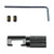 GrovTec GTHM308 hammer extension kit components including the black steel extension, an L-wrench, and two mounting screws