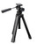 Angled perspective view of a black Konus 3-POD-8 tabletop tripod with a pan-and-tilt handle and rubber feet on a clean white background