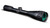 Angled studio shot of KonusPro 550 4-16x50 AO riflescope showing the textured adjustable objective bell and green lens coating