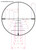 Technical diagram of KonusPro Engraved Ballistic 550 reticle with detailed MOA measurement lines and red markings