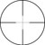 Diagram of a KonusFire 30/30 rimfire reticle featuring heavy outer crosshairs that taper into fine lines at the center