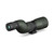 Three quarter rear perspective view of a matte green Vortex Diamondback HD 16-48x65 straight spotting scope focusing on the eyepiece configuration