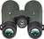 Rear view showing the twist up eyecups, diopter adjustment ring, and textured focus wheel of green binoculars