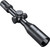 Angled rear view of a black tactical riflescope focusing on the magnification ring and eye piece