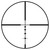 Diagram of a clean crosshair glass reticle pattern featuring DOA quick ballistic holdover drop points