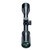 Top down view of a black Bushnell R3 hunting riflescope with low profile adjustment turrets on a white background